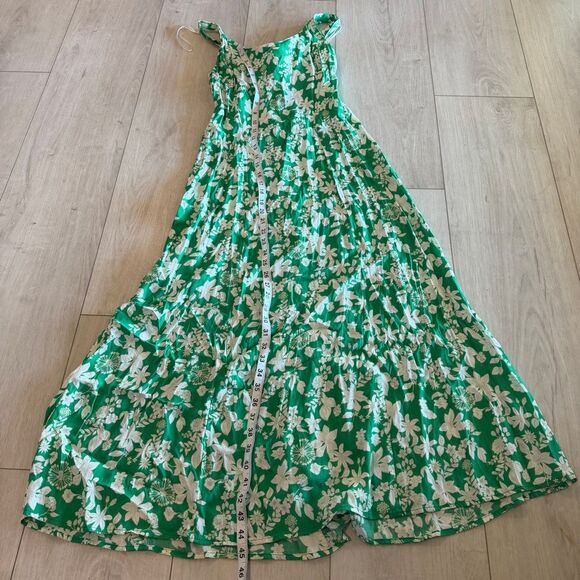 Zara green white floral tie back dress size medium M flowers size m - Picture 2 of 9